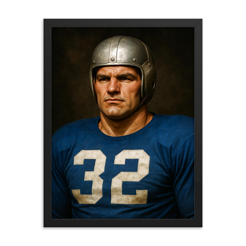 Al Blozis portrait framed print on a plain backdrop in size 18