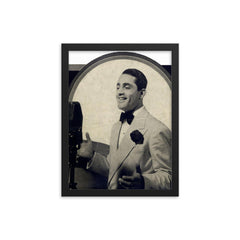 Al Bowlly framed print on a plain backdrop in size 12"x16".