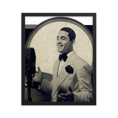 Al Bowlly framed print on a plain backdrop in size 16"x20".