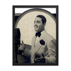 Al Bowlly framed print on a plain backdrop in size 18"x24".