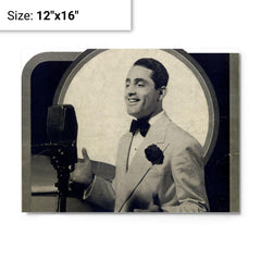 Al Bowlly metal print on a plain backdrop in size 12"x16".