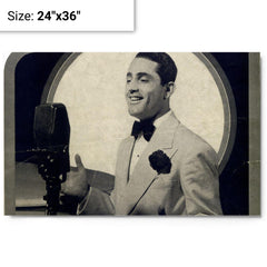 Al Bowlly metal print on a plain backdrop in size 24"x36".
