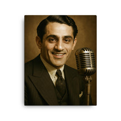 Al Bowlly portrait canvas print on a plain backdrop in size 16"x20".