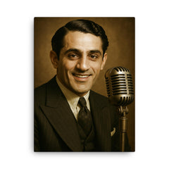 Al Bowlly portrait canvas print on a plain backdrop in size 18"x24".
