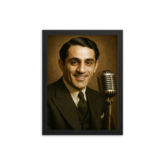 Al Bowlly portrait framed print on a plain backdrop in size 12"x16".