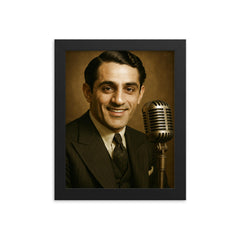 Al Bowlly portrait framed print on a plain backdrop in size 8"x10".