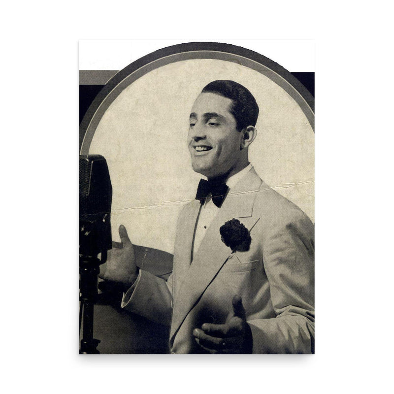 Al Bowlly poster on a plain backdrop in size 18