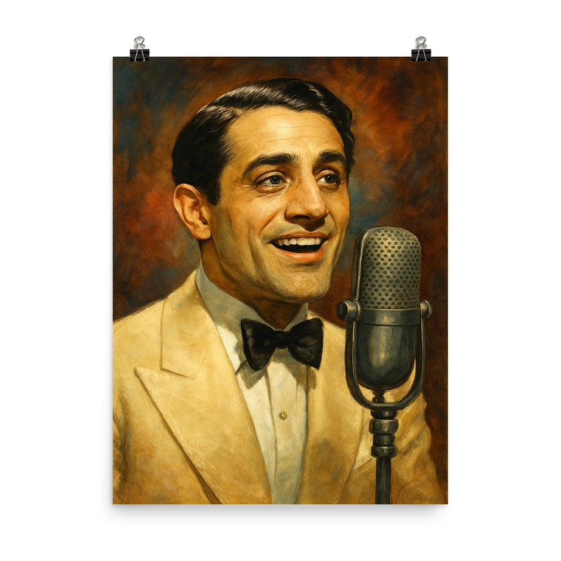 Al Bowlly poster on a plain backdrop in size 8