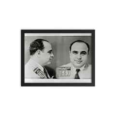 Al Capone mugshot, 1931 framed print on a plain backdrop in size 12"x16".
