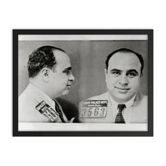 Al Capone mugshot, 1931 framed print on a plain backdrop in size 18"x24".