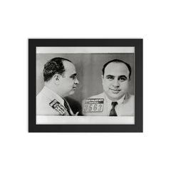 Al Capone mugshot, 1931 framed print on a plain backdrop in size 8"x10".