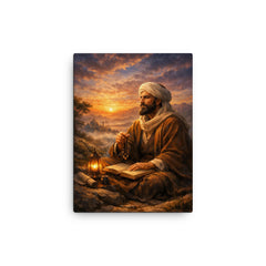 Al Ghazali after spiritual crisis at dawn canvas print on a plain backdrop in size 12"x16".