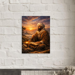 Al Ghazali after spiritual crisis at dawn metal print mockup