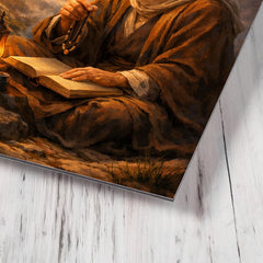 Al Ghazali after spiritual crisis at dawn metal print mockup