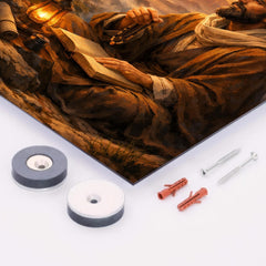 Al Ghazali after spiritual crisis at dawn metal print mockup
