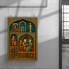 Al Jazari automaton workshop cross section in jeweled detail poster 4