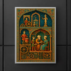 Al Jazari automaton workshop cross section in jeweled detail poster 5