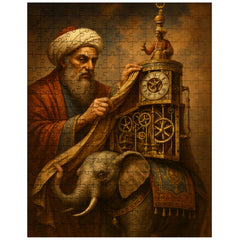 Al Jazari unveiling elephant clock mechanisms jigsaw puzzle