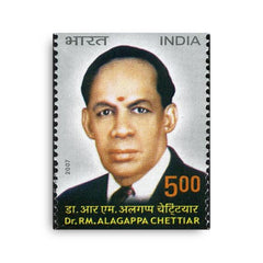 Alagappa Chettiar canvas print on a plain backdrop in size 16"x20".