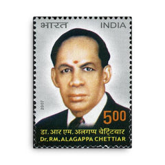 Alagappa Chettiar canvas print on a plain backdrop in size 18"x24".