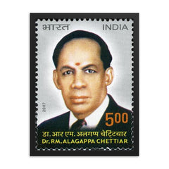 Alagappa Chettiar framed print on a plain backdrop in size 18"x24".