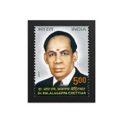 Alagappa Chettiar framed print on a plain backdrop in size 8"x10".