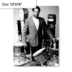 Alan Dawson metal print on a plain backdrop in size 12"x16".