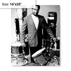 Alan Dawson metal print on a plain backdrop in size 16"x20".