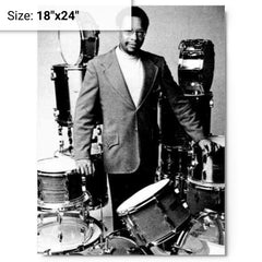 Alan Dawson metal print on a plain backdrop in size 18"x24".