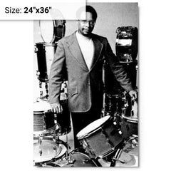 Alan Dawson metal print on a plain backdrop in size 24"x36".