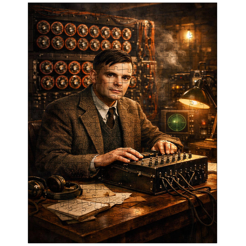Alan Turing at Bletchley Park machines jigsaw puzzle