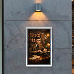 Alan Turing at Bletchley Park machines poster 2