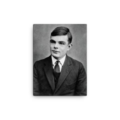 Alan Turing canvas print on a plain backdrop in size 12"x16".