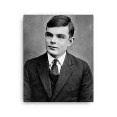 Alan Turing canvas print on a plain backdrop in size 16"x20".