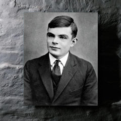 Alan Turing metal print mockup