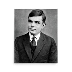 Alan Turing poster on a plain backdrop in size 16"x20".