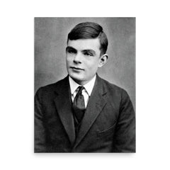 Alan Turing poster on a plain backdrop in size 18"x24".