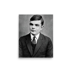 Alan Turing poster on a plain backdrop in size 8"x10".