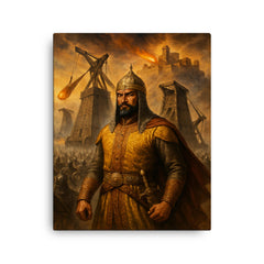 Alauddin Khalji under siege engines at Chittor canvas print on a plain backdrop in size 16"x20".