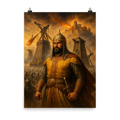 Alauddin Khalji under siege engines at Chittor poster on a plain backdrop in size 8"x10".