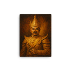 Alaungpaya unifier king portrait canvas print on a plain backdrop in size 12"x16".