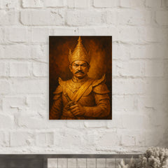 Alaungpaya unifier king portrait metal print mockup