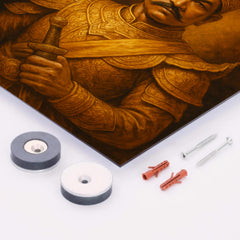 Alaungpaya unifier king portrait metal print mockup