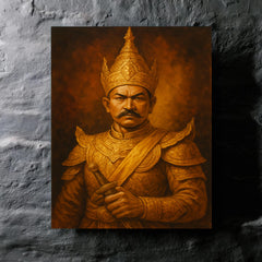 Alaungpaya unifier king portrait metal print mockup