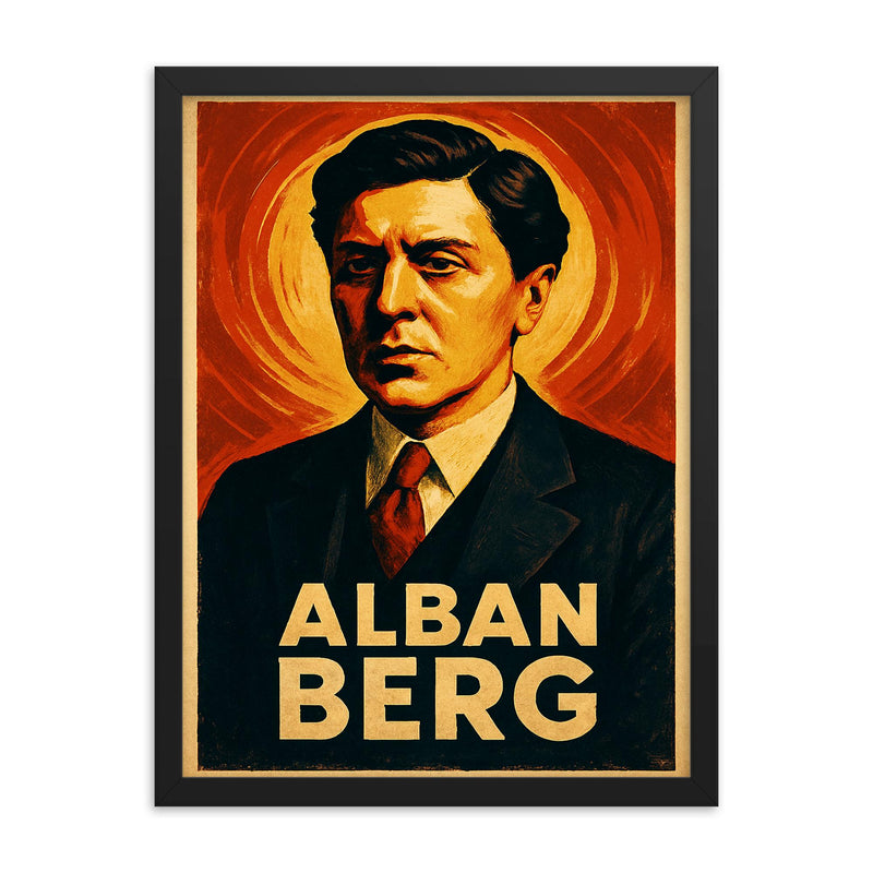 Alban Berg framed print on a plain backdrop in size 18