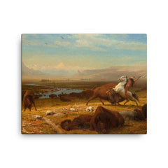 Albert Bierstadt Landscape Painting canvas print on a plain backdrop in size 16"x20".