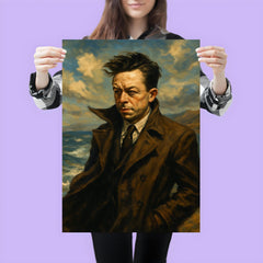Albert Camus in an Algerian seascape wind poster 3