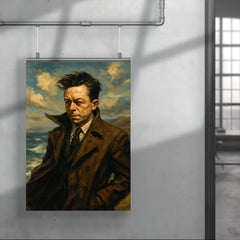 Albert Camus in an Algerian seascape wind poster 4