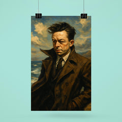 Albert Camus in an Algerian seascape wind poster 6