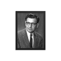 Albert Ghiorso framed print on a plain backdrop in size 12"x16".